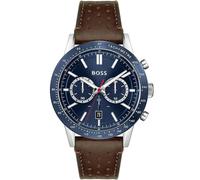Hugo Boss Allure 1513921 Men's Quartz Chronograph Watch - 44mm Navy Dial Leather Strap