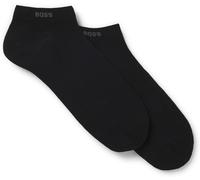 Hugo Boss Ankle Socks 2 Pairs Trainer Mens Black 100% Genuine New