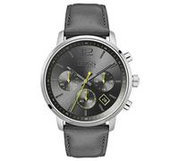Hugo Boss Attitude Men's Chronograph Watch 1513658 - 44mm Grey Dial Grey Leather Strap