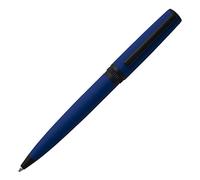 BOSS Ballpoint pen with blue rubberised finish and logo ring - Style Ballpoint pen Gear Matrix Blue, 58082807 Dark Blue pcs.