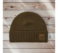 Hugo Boss Beanie Knitted Kaios Beanie Hat Logo Green Cashmere Wool One Size