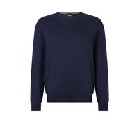 BOSS V-neck sweater in virgin wool with embroidered logo - Style Baram-L, 50476363 Dark Blue XXL
