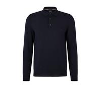 Hugo Boss Black Mens Bono-l Long Sleeved Polo Shirt Dark Blue Cotton - Size Medium
