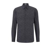 Hugo Boss - Black Printed Cotton Poplin Slim Fit Shirt - M
