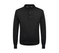 Hugo Boss Bono-L Knitted Polo Shirt Black Classic Fit Mens Long Sleeve Top