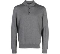 Hugo Boss - Bono-l Medium Grey Long Sleeved Knitted Polo In Virgin Wool 50476357 030 - Xl