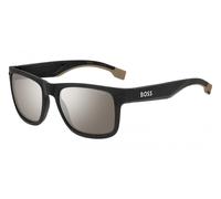 Hugo Boss Man BOSS 1496/S 087/ZV Sunglasses Plastic Black-opaque Silver Squared Polarized Mirror
