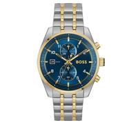 BOSS Two-tone chronograph watch with blue dial - Style SKYTRAVELLER, 58244907 Silver tone pcs.