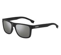 Hugo Boss BOSS 1647/S 003/T4 Man Sunglasses Injected Black-opaque Silver Squared Mirror