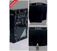 HUGO BOSS BOXER TRUNK BLACK BOSS LOGO WAISTBAND STRETCH COTTON SIZE M RRP £27
