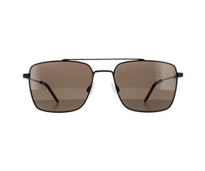 Hugo Boss by Square Mens Matte Black Grey Sunglasses Metal - One Size