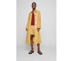 Hugo Boss Cadomi Vegan Leather Longline Fully Lined Trench Coat Yellow UK 10