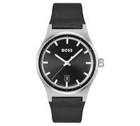 Hugo Boss Candor Chronograph Black Dial Leather Strap Watch 1514075