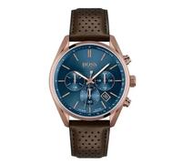 Hugo Boss Champion 1513817 Men's Chronograph Watch - 44mm Blue Dial Brown Leather Strap