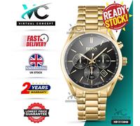 HUGO BOSS Champion HB1513848 Gold Strap Black Dial Chronograph Mens Watch 44mm