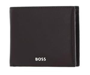HUGO BOSS Classic Smooth Wallet, Brown, RFID Protected, Leather, Bi-Fold, 8 Card Slots, 16 Compartments, Men's Adult Wallet