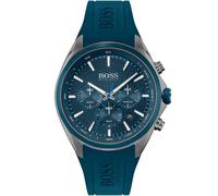 Hugo Boss Distinct 1513856 Men's Chronograph Watch - 46mm Blue Dial Blue Silicone Strap