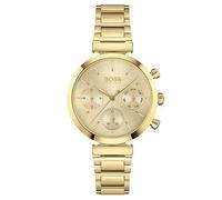 Hugo Boss Flawless 1502532 Men's Chronograph Watch - 36mm Gold Dial Steel Bracelet
