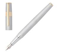Hugo Boss Gear Pinstripe Silver/Gold Fountain Pen