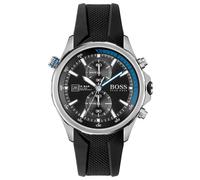 Hugo Boss Globetrotter 1513820 Men's Chronograph Watch - 46mm Black Dial Rubber Strap
