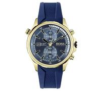 Hugo Boss Globetrotter HB1513822 Men's Chronograph Watch - 46mm Navy Dial Blue Rubber Strap