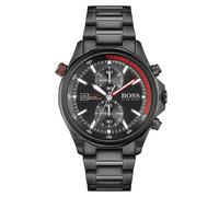 Hugo Boss Globetrotter HB1513825 Men's Chronograph Watch - 46mm Black Dial Black IP Steel