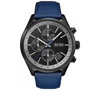 Hugo Boss Grand Prix 1513563 Men's Chronograph Watch - 44mm Black Dial Leather Strap