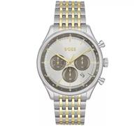 Hugo Boss Gregor 1514053 Men's Chronograph Watch - 45mm Silver Dial Two-Tone Bracelet