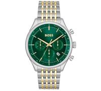 Hugo Boss Gregor 1514081 Men's Chronograph Watch - 45mm Green Dial Steel Bracelet