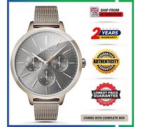 HUGO BOSS HB1502424 Symphony Grey Dial Rose Gold Strap Chrono Womens Watch 38mm