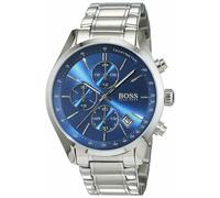 Hugo Boss HB1513478 Grand Prix Mens' Blue Dial Stainless Chrono Watch + Gift Bag