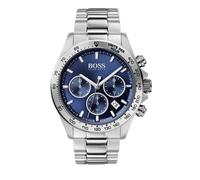Hugo Boss HB1513755 Hero Sport Lux Mens Silver Stainless Chrono Watch + Gift Bag