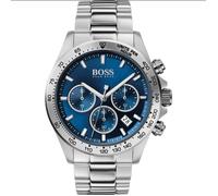 Hugo Boss HB1513755 Hero Sport Lux Mens Silver Stainless Chrono Watch + Gift Bag