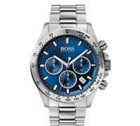 Hugo Boss HB1513755 Hero Sport Lux Mens Silver Stainless Chrono Watch + Gift Bag