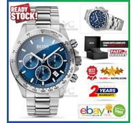 HUGO BOSS HB1513755 HERO Sport Lux Stainless Silver Chronograph Mens Watch 45mm