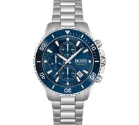 Hugo Boss HB1513907 Admiral Mens' Blue Dial Stainless Chrono Watch Gift Bag NEW