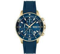 Hugo Boss HB1513965 Admiral Men's Chronograph Watch - 46mm Navy Dial Blue Silicone Strap