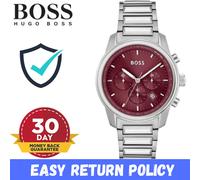 Hugo Boss HB1514004 Mens' Red & Silver Stainless Chronograph Watch