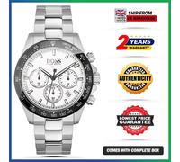 HUGO BOSS Hero HB1513875 Silver Stainless Steel Strap Chrono Men's Watch 43mm