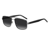 Hugo Boss HG 1338/S R80/9O Man Sunglasses Metal Ruthenium Grey Squared Normal Shaded