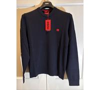 HUGO BOSS HUGO MENS SAN CASSIUS C1 Cotton Crew In NAVY , SIZE SMALL BNWT RRP £99