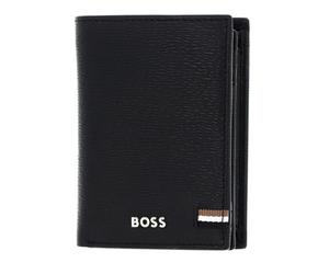 HUGO BOSS Iconic Black Wallet, Men's Classic Leather Bi-Fold with RFID Protection, Black