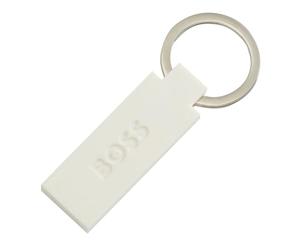 HUGO BOSS Iconic Edge Keyring, White, Unisex-Adult