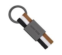 HUGO BOSS Iconic Style Key Ring, Black Chrome