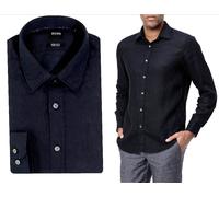 HUGO BOSS Lukas Natural Linen Shirt Regular Fit Button-Down Long Sleeve