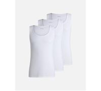 Hugo Boss Men's 3-Pack Classic-Fit Ribbed Tank Top Vests, White - White/White - Size: 42/Regular