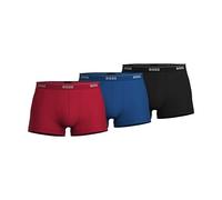 Hugo Boss Men's 3-Pack Stretch Cotton Regular Fit Trunks, New Red/Blue/Black, S (Pack of 3)