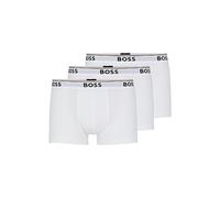 Hugo Boss Men's 3-Pack Stretch Cotton Regular Fit Trunks, White, Medium