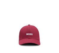 Hugo Boss Mens Accessories Cotton-Twill Cap with Embroidered Logo in Red - One Size
