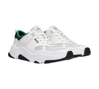 (6 UK, White/Green) Hugo Boss Mens Asher Leather Running Trainers